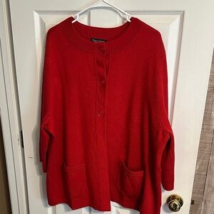 Designers Originals Bold Red Cardigan Sweater